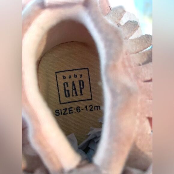 Baby Gap Pink Suede Crib Shoes 6-12 Months - Picture 6 of 13
